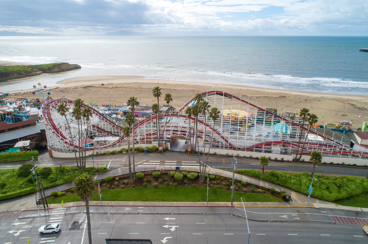 Giant Dipper roller coaster at the Santa Cruz Beach Boardwalk. 