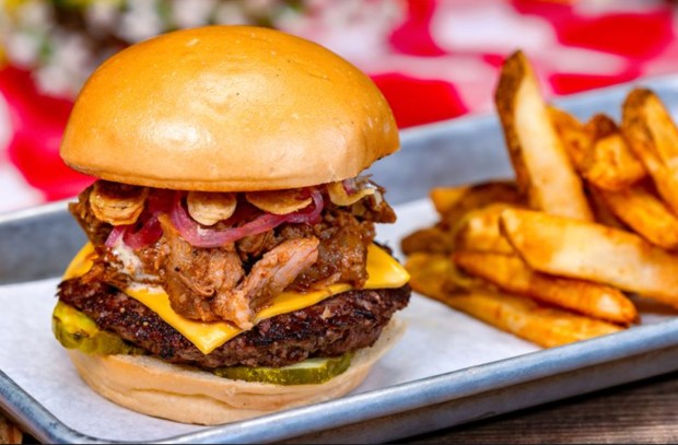 Smoked Angus Beef Burger at Hungry Bear Barbecue Jamboree in Disneyland. (Courtesy of Disneyland)