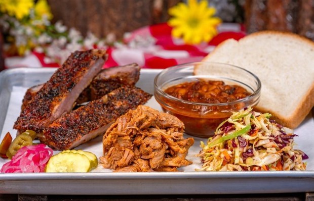 Smoked Barbecue Combo Platter at Hungry Bear Barbecue Jamboree in Disneyland. (Courtesy of Disneyland)