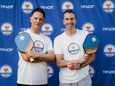 Rhode Skin CEO Nick Vlahos (left) and PIVOT Agency CEO/founder and former Golden State Warriors executive Ben Shapiro (right) have teamed up as co-founders of Celebrity Pickleball Bash.