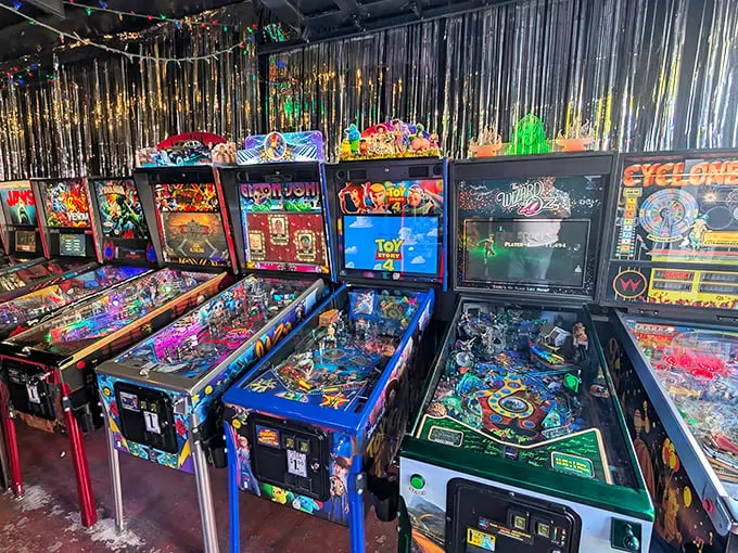 Flashing lights, pixelated delights! It's like someone bottled the 80s and sprinkled it liberally over these machines.