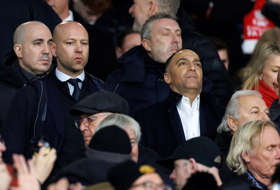 Paraag Marathe with Rangers directors at Old Trafford.