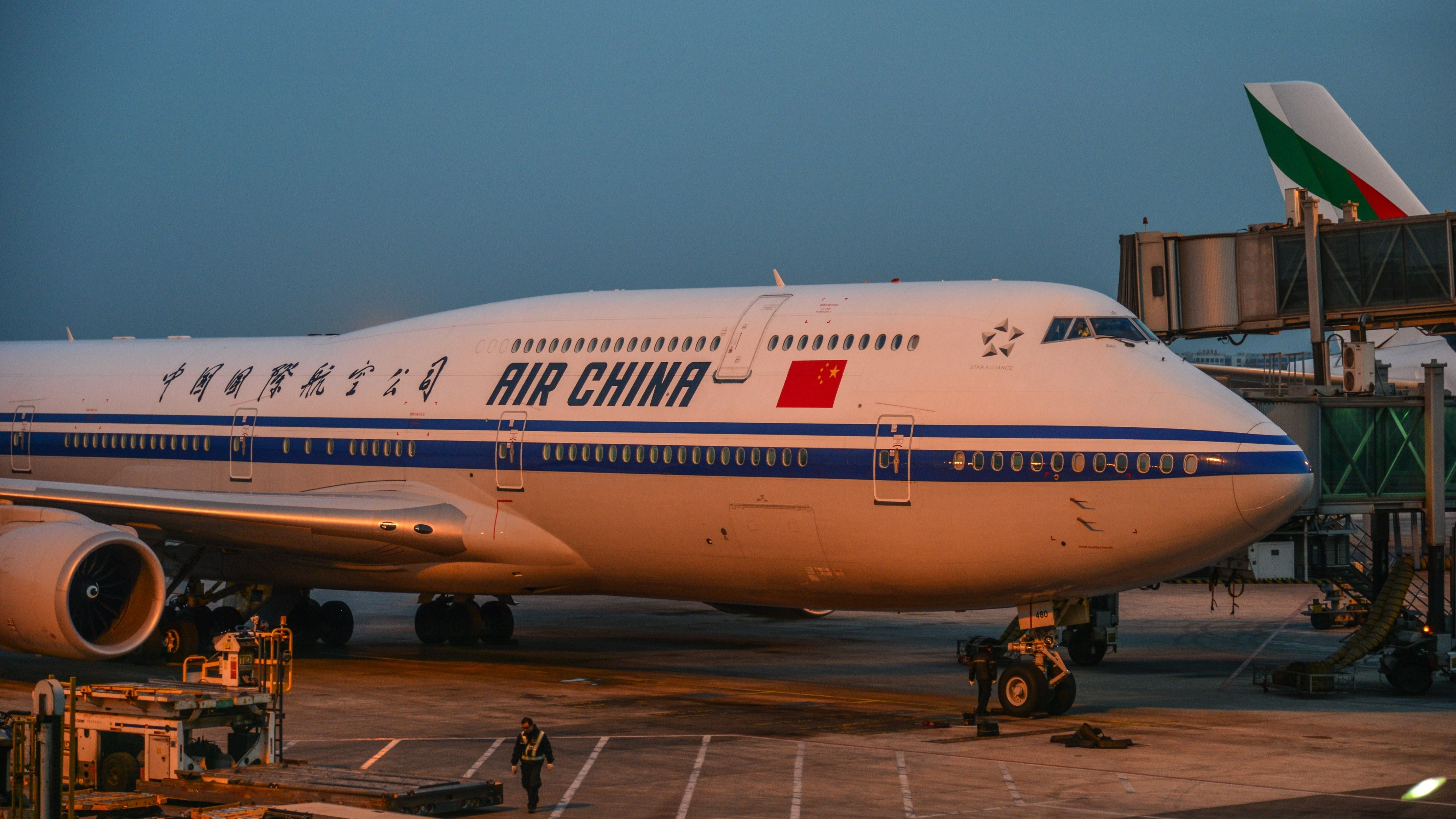 Air China Boeing 747-8 on stand