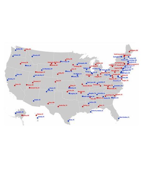 Chart of the Week: The most liberal and conservative big cities – Pew Research Center