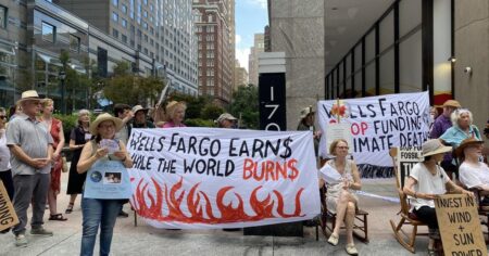 Seven Arrested in Bold Climate Protests Targeting Wells Fargo Offices ‘Wells Fargo is complicit’: seven arrested at climate protests outside bank’s offices – The Guardian